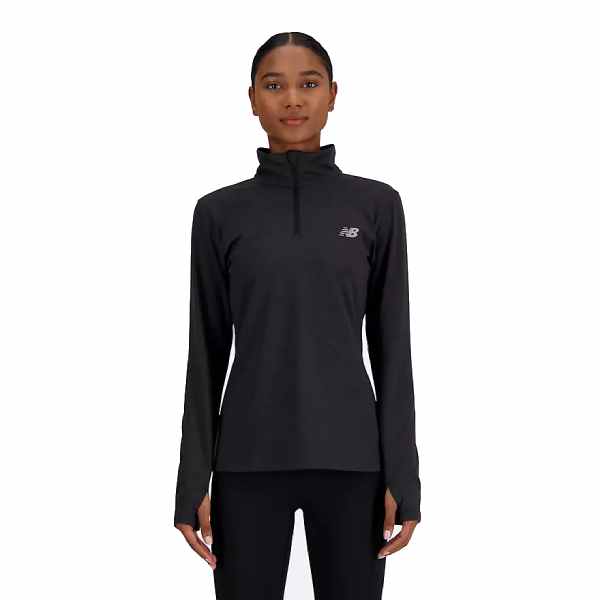 New Balance Women's Space Dye 1/4 Zip Pullover: Performance Moisture-Wicking Top