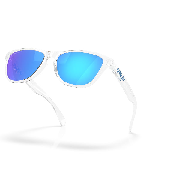 Oakley Frogskins S Polished Clear Prizm Sapphire Sunglasses Lightweight UV Protection