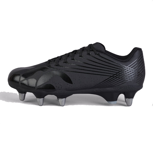 Canterbury Stampede Groundbreak Team SG Black/Silver Rugby Boots for Soft Ground