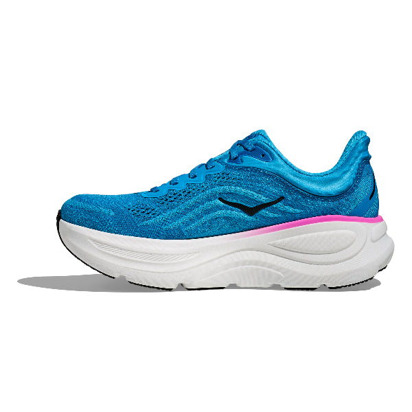 Hoka Bondi 9 Women's Skyward Blue Neon Fuchsia Ultra-Cushioned Running Shoes