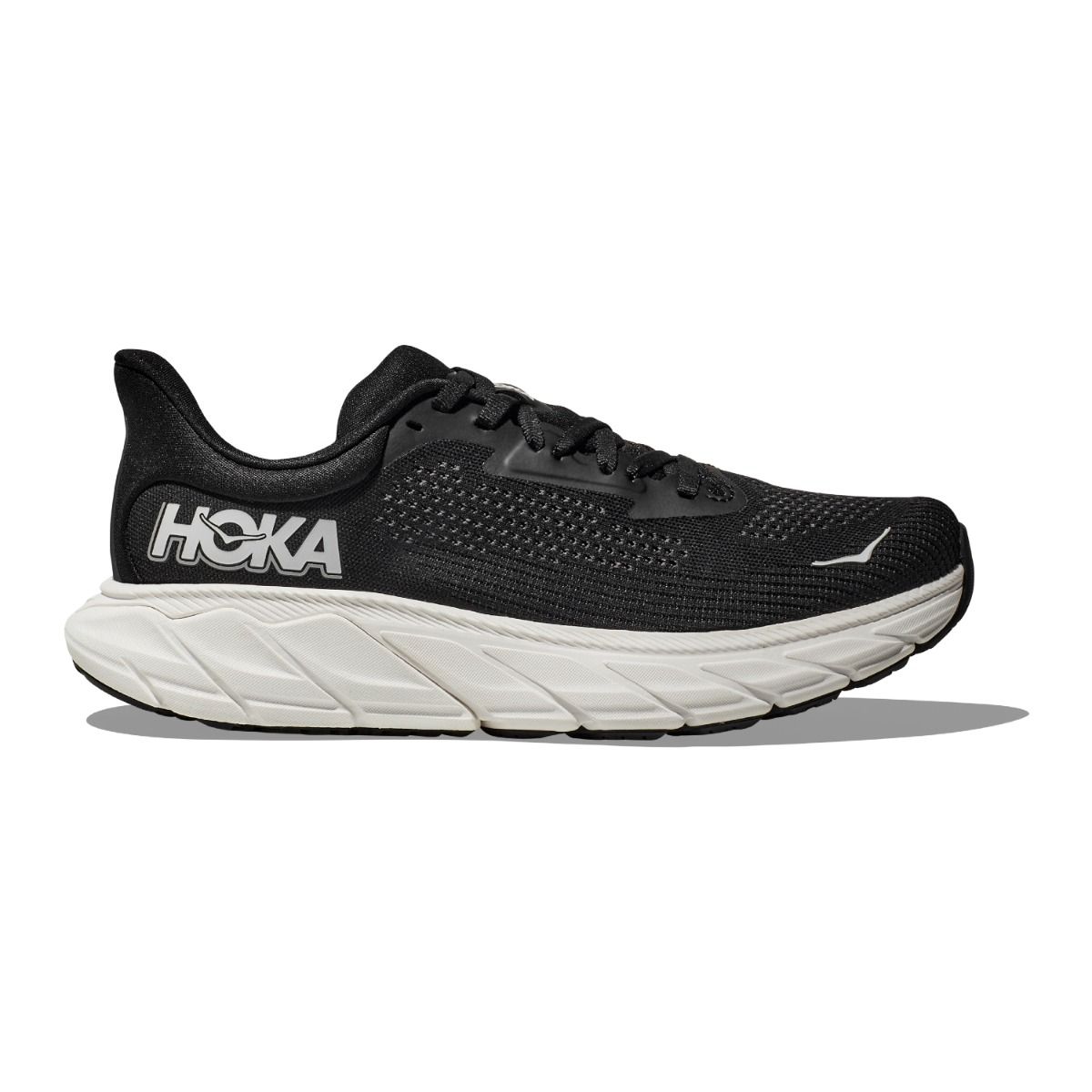 Hoka Arahi 7 Black/White Wide Men's Stability Running Shoes with J-Frame Support