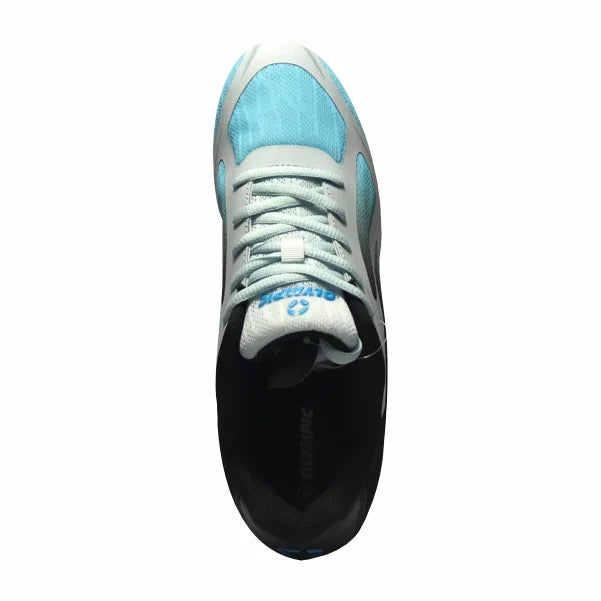 Performance Junior White/Blue Sprint Race Shoes: Lightweight, Breathable Track Spikes