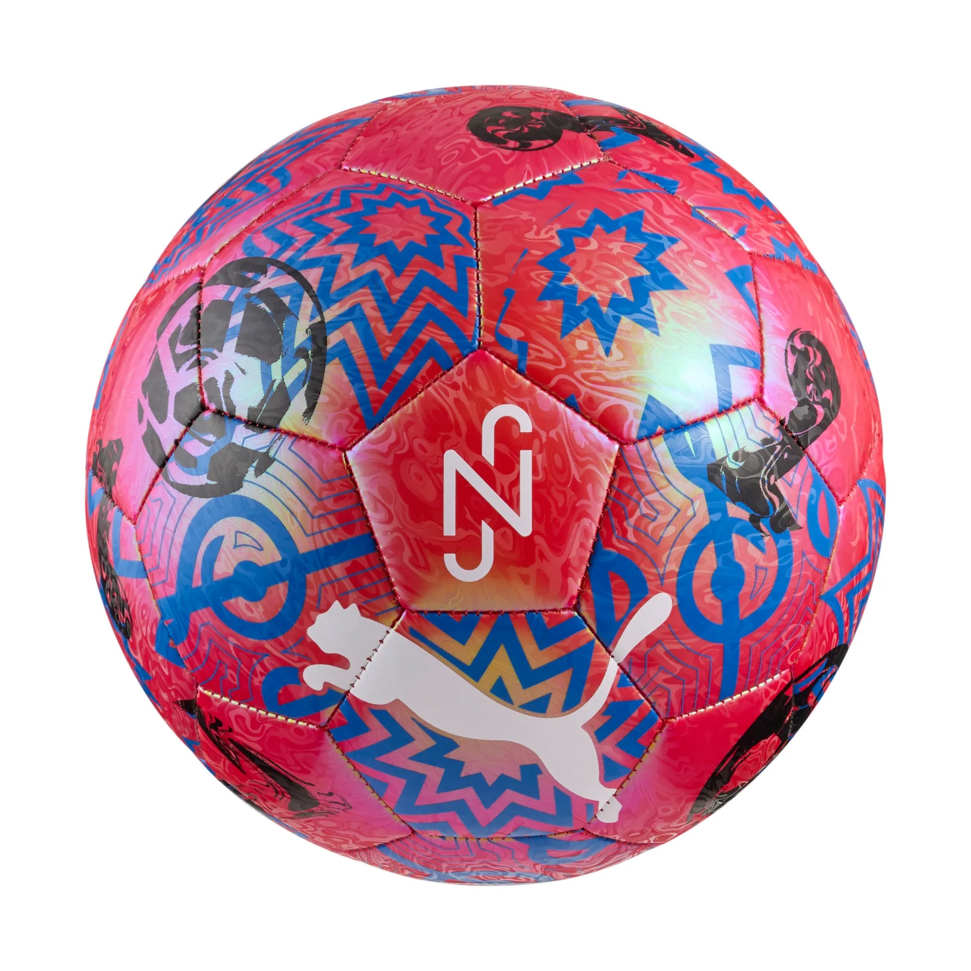 Puma Neymar Jr Graphic Playmaker Soccer Ball - Red-Ultra Blue