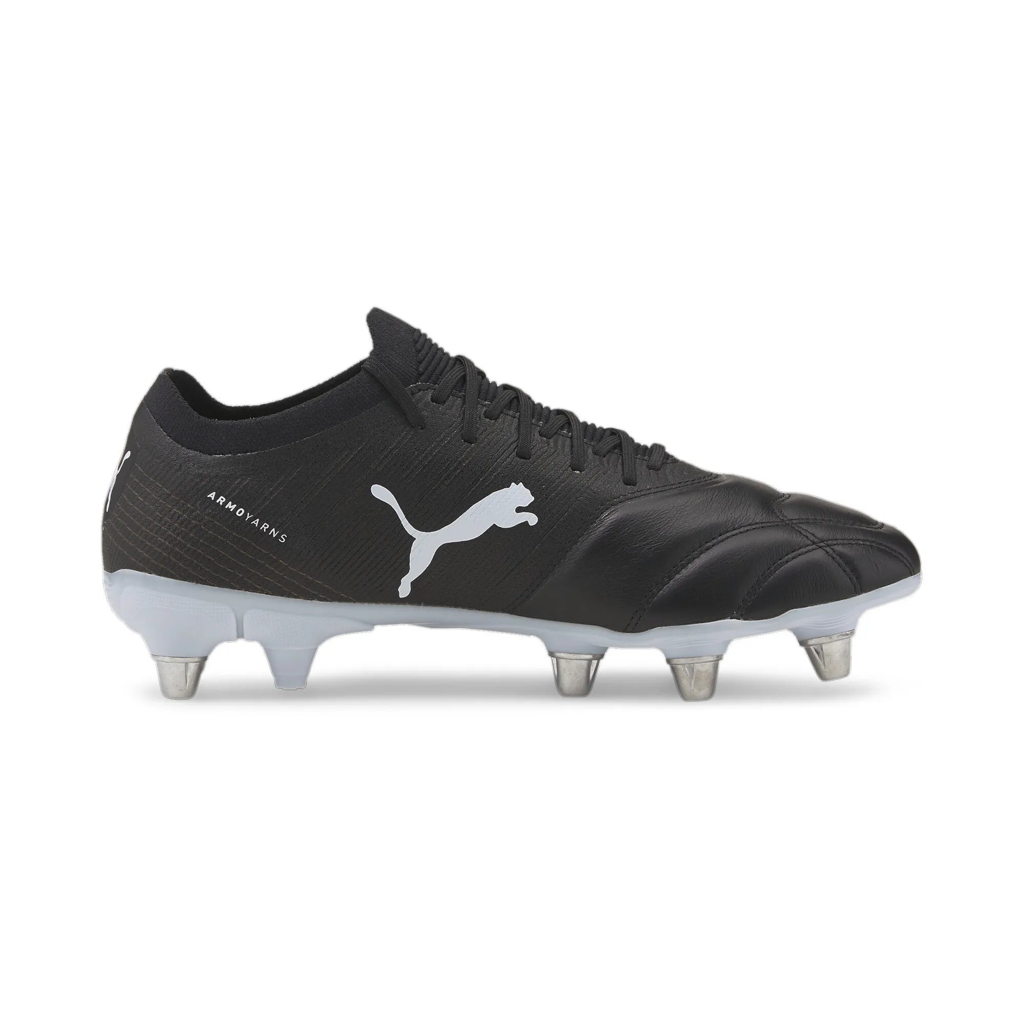 Puma Avant Pro Black Rugby Boots: 11-Stud Outsole, Leather Forefoot, Ultimate Traction