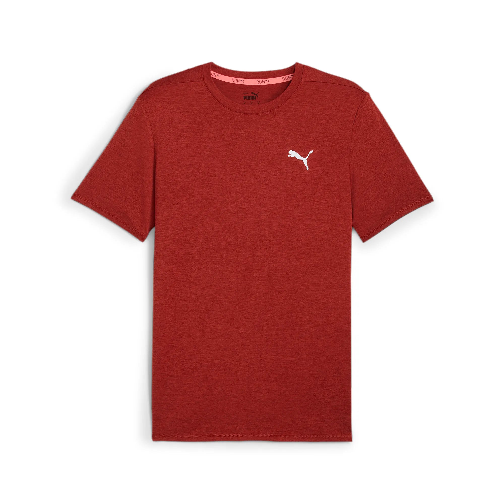 Puma Men's Run Favorite Heather Short Sleeve Running Tee Mars Red