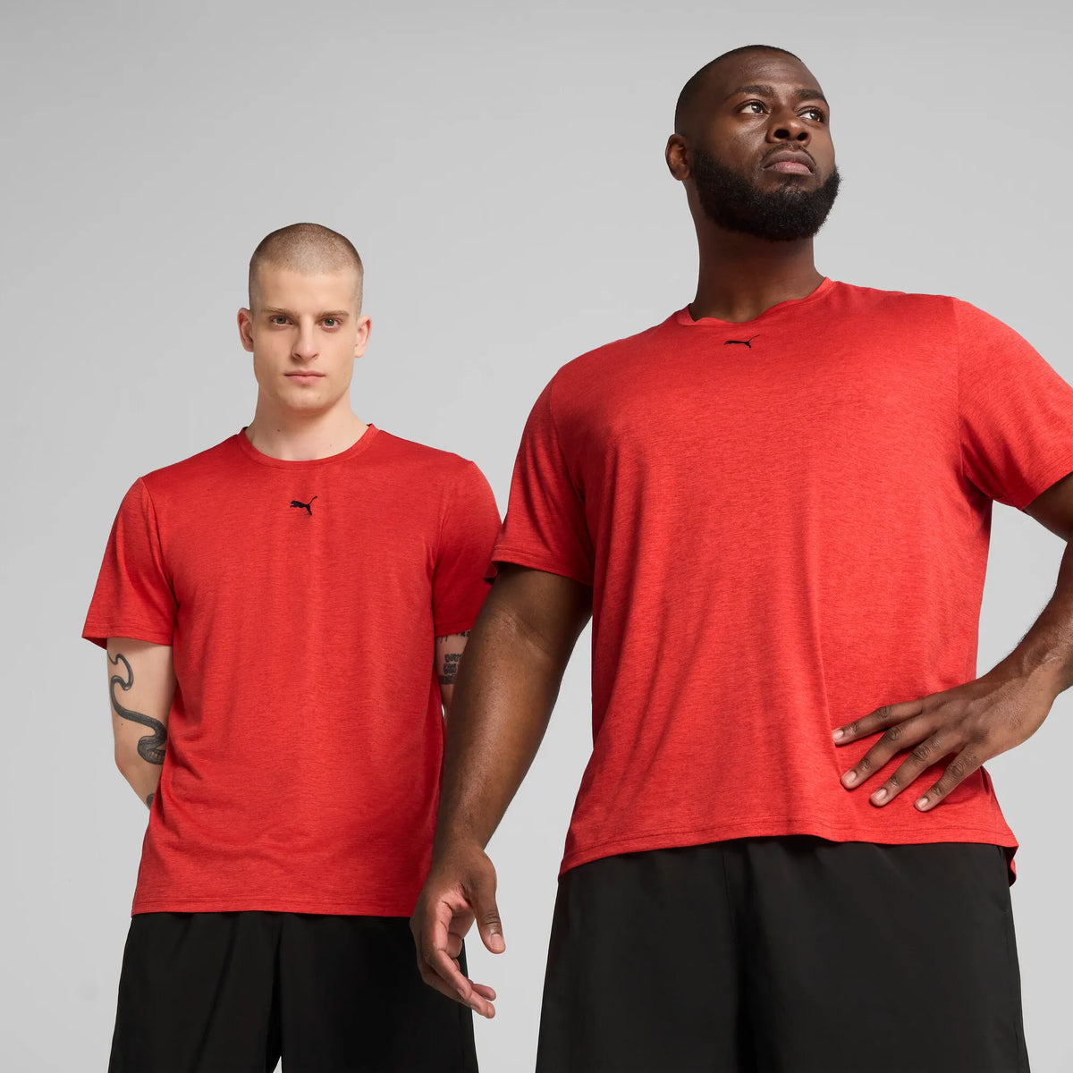 Puma Men&#39;s Essentials Heather Cat Tee: Performance Moisture-Wicking Recycled Training Shirt