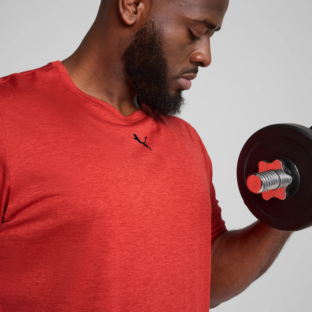 Puma Men&#39;s Essentials Heather Cat Tee: Performance Moisture-Wicking Recycled Training Shirt