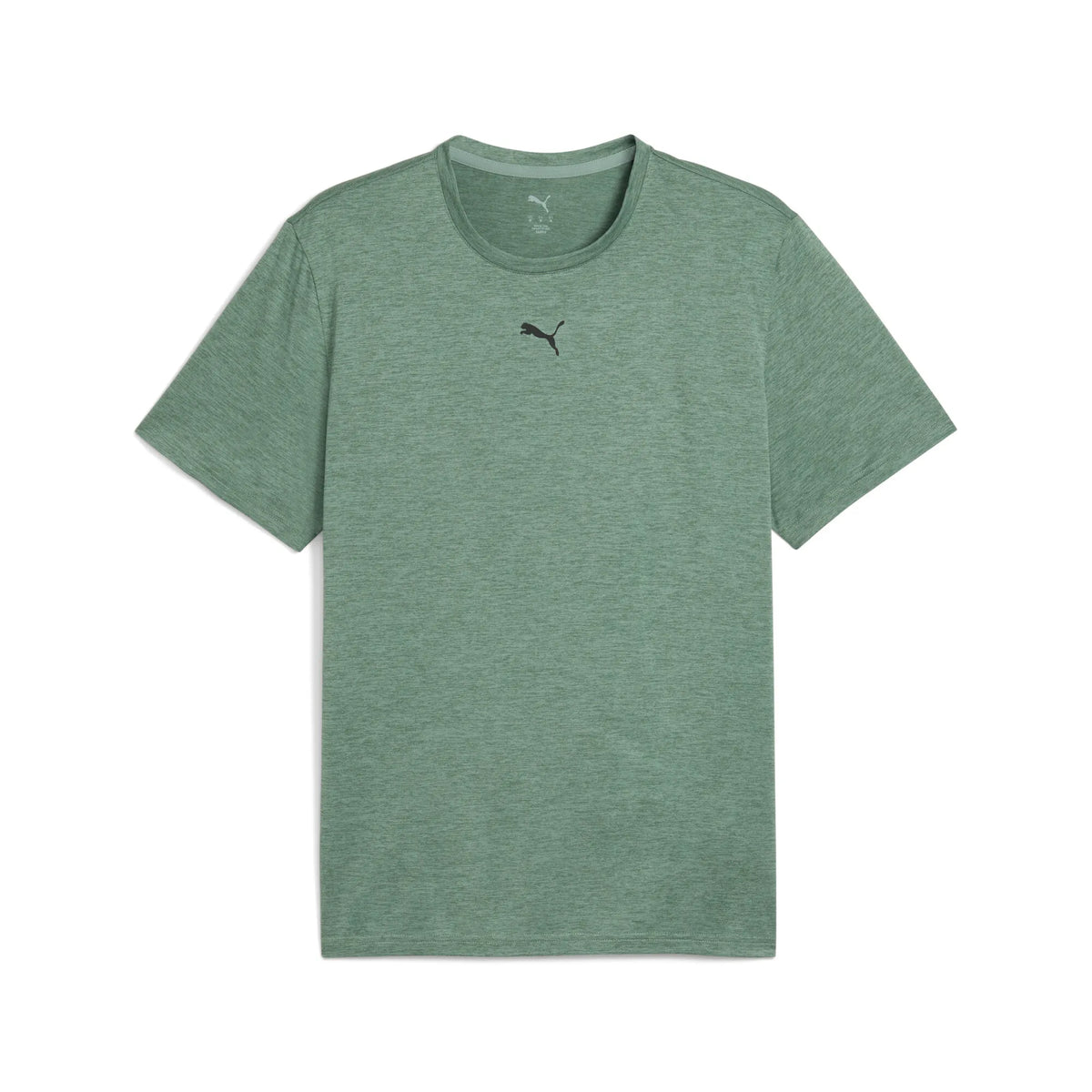 Puma Men&#39;s Essentials Heather Cat Tee: Green Moon, Moisture-Wicking Performance T-Shirt