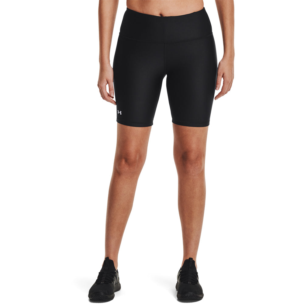 Elite Under Armour HeatGear Performance Black Bike Shorts for Women: Sweat-Wicking Comfort