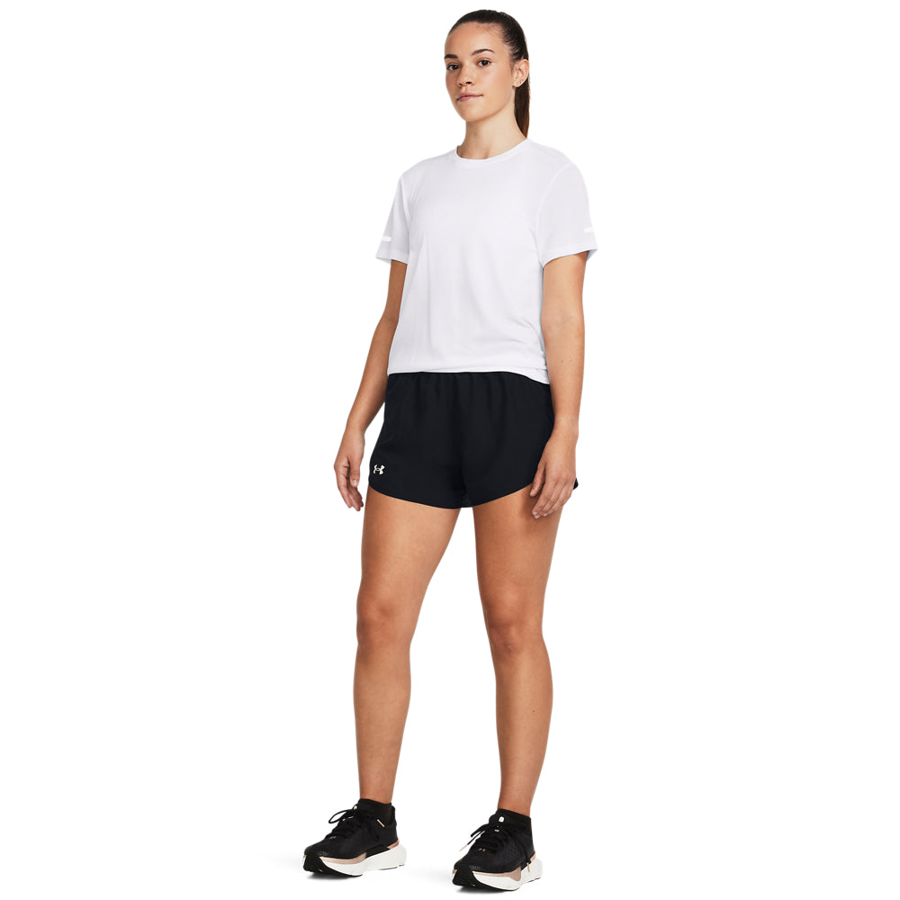 Under Armour Fly-By 3-Inch Women&#39;s Running Shorts Black Lightweight Breathable