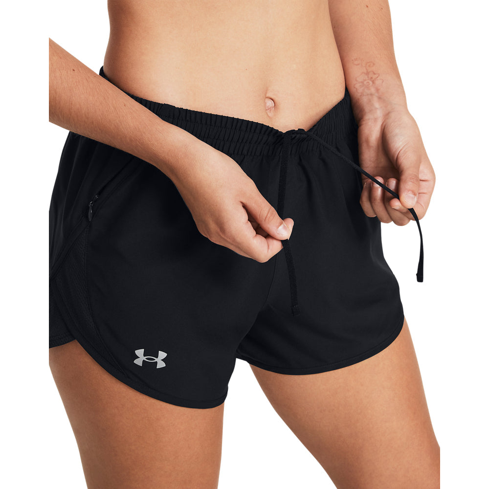 Under Armour Fly-By 3-Inch Women&#39;s Running Shorts Black Lightweight Breathable