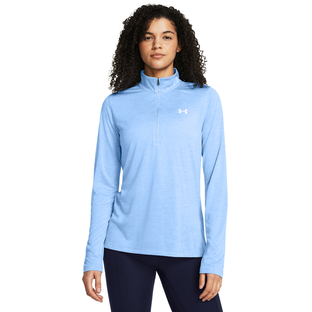 Women's Under Armour Tech 1/2 Zip Twist Blue Performance Pullover Top