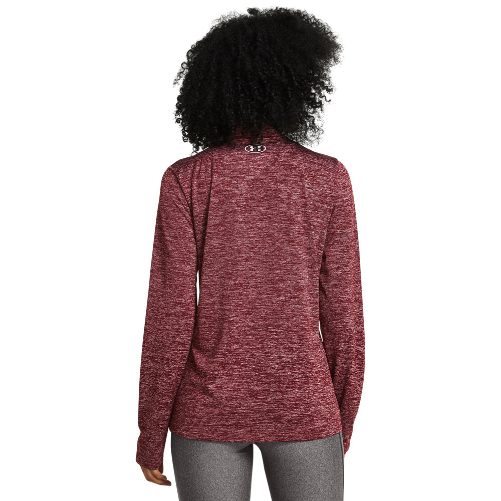 Under Armour Women's Tech 1/2 Zip Twist Burgundy Performance Top